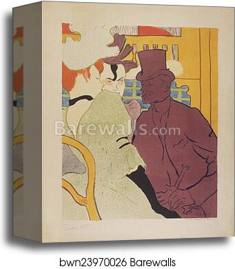 Flirt (An Englishman at the Moulin Rouge) by Henri De Toulouse-Lautrec, Canvas Print