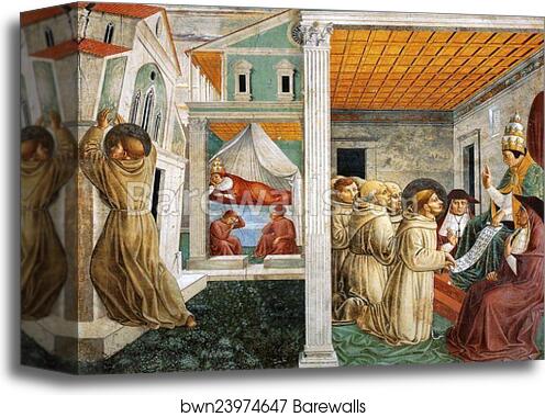 Dream of Innocent III and the Confirmation of the Rule by Benozzo Gozzoli, Canvas Print