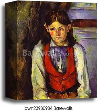 Boy in a Red Waistcoat by Paul Cézanne, Canvas Print