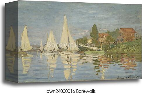 Regattas at Argenteuil by Claude Monet, Canvas Print