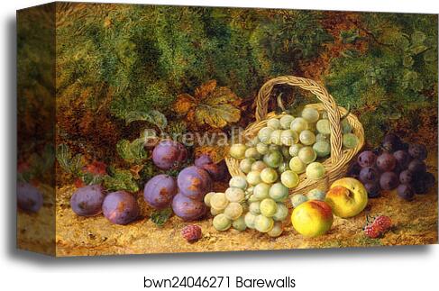 Still Life of Fruit and a Basket by George Clare, Canvas Print Still Life of Fruit and a Basket by George Clare, Canvas Print