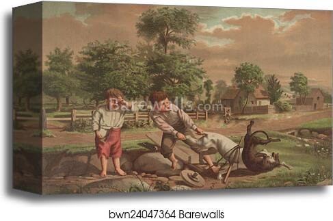 The bone of contention by Archibald Willard, Canvas Print