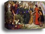 Beatrice Meeting Dante at a Marriage Feast, Denies Him Her Salutation by Dante Gabriel Rossetti, Canvas Print