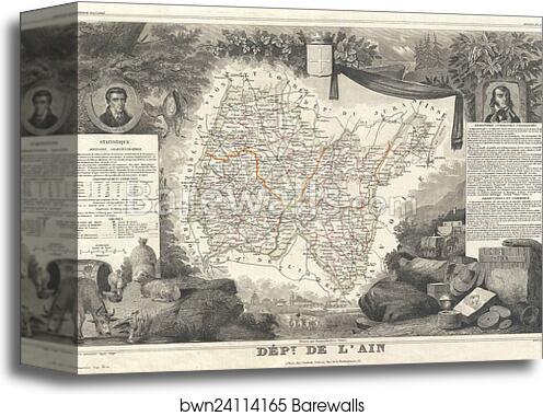 Dept. de L'Ain by Victor Jules Levasseur, Canvas Print