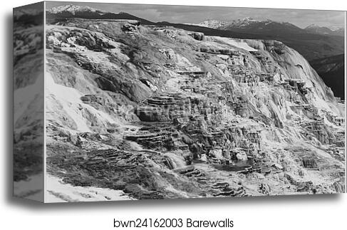 Jupiter Terrace, Fountain Geyser Pool, Yellowstone National Park, Wyoming.  Photographs of National Parks and Monuments, compiled 1941 - 1942, documenting the period ca. 1933 - 1942 by Ansel Adams (1902-1984), Canvas Print
