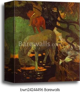 The White Horse by Paul Gauguin, Canvas Print