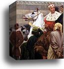 Cimabue's Celebrated Madonna is Carried in Procession through the Streets of Florence; in front of the Madonna, and Crowned with Laurels, walks CImabue Himself, with his Pupil Giotto; behind It Arnolfo Di Lapo, Gaddo Gaddi, Andrea Tafi, Niccola Pisano, Bu by Frederick Leighton, Canvas Print