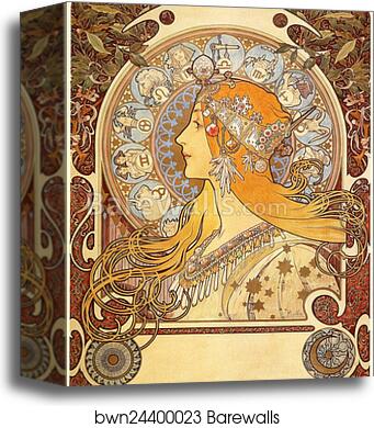 Zodiac by Alphonse Mucha, Canvas Print