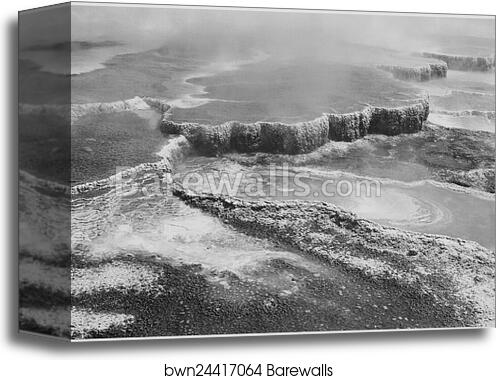 Aerial view of "Jupiter Terrace - Fountain Geyser Pool, Yellowstone National Park," Wyoming. Photographs of National Parks and Monuments, compiled 1941 - 1942, documenting the period ca. 1933 - 1942 by Ansel Adams (1902-1984), Canvas Print Aerial view of "Jupiter Terrace - Fountain Geyser Pool, Yellowstone National Park," Wyoming. Photographs of National Parks and Monuments, compiled 1941 - 1942, documenting the period ca. 1933 - 1942 by Ansel Adams (1902-1984), Canvas Print