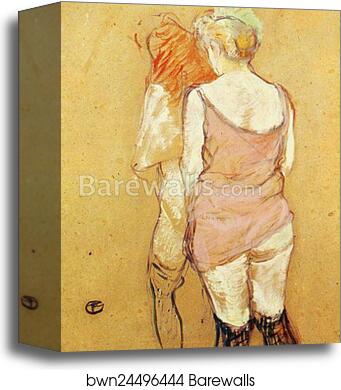 Study for the Medical Inspection: Two Women, Partially Undressed, Seen from their Back by Henri De Toulouse-Lautrec, Canvas Print