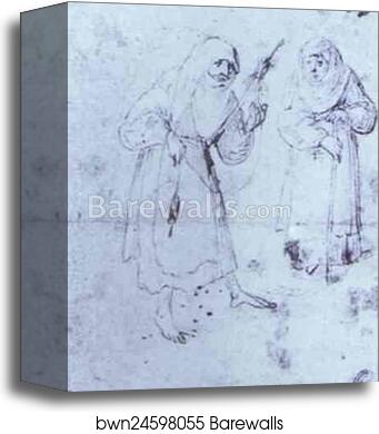 Two Witches by Hieronymus Bosch, Canvas Print