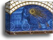 Les tr�s riches heures du Duc de Berry. January. A New Year's Day Feast including Jean de Berry. Detail by Limbourg Brothers, Canvas Print