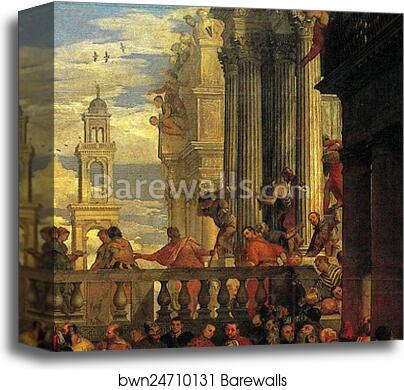 The Marriage Feast at Cana. Detail by Paolo Veronese, Canvas Print