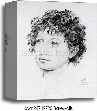 Study of the Head of a Model Called Agostino, for the Figure of Giotto in Cimabue's Madonna by Frederick Leighton, Canvas Print Study of the Head of a Model Called Agostino, for the Figure of Giotto in Cimabue's Madonna by Frederick Leighton, Canvas Print