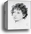 Study of the Head of a Model Called Agostino, for the Figure of Giotto in Cimabue's Madonna by Frederick Leighton, Canvas Print