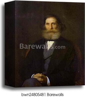 Portrait of the Artist Nikolay Bogoliubov by Ivan Kramskoy, Canvas Print