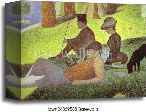 A Sunday on La Grande Jatte. Detail by Georges Seurat, Canvas Print A Sunday on La Grande Jatte. Detail by Georges Seurat, Canvas Print