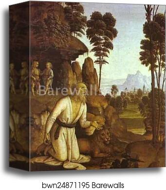 St. Jerome in the Wilderness by Pietro Perugino, Canvas Print St. Jerome in the Wilderness by Pietro Perugino, Canvas Print