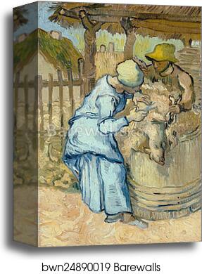 The sheep-shearer (after Millet) by Vincent Van Gogh, Canvas Print