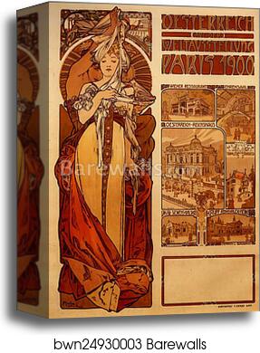 Oesterreich Auf Der Weltausstellung Paris 1900 by Alphonse Mucha, Canvas Print