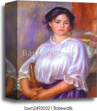 Seated Young Girl (Hélène Bellon) by Pierre-Auguste Renoir, Canvas Print
