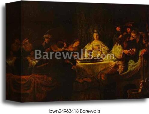 Samson Putting Forth His Riddles at the Wedding Feast by Rembrandt Harmenszoon Van Rijn, Canvas Print Samson Putting Forth His Riddles at the Wedding Feast by Rembrandt Harmenszoon Van Rijn, Canvas Print