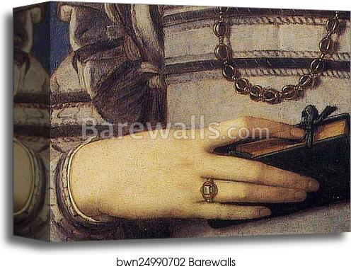 Portrait of Girl with a Prayer Book. Detail by Agnolo Bronzino, Canvas Print