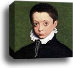 Portrait of Massimiliano Stampa, Third Marchese of Soncino. Detail by Sofonisba Anguissola, Canvas Print