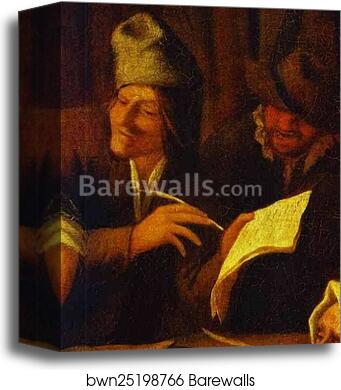 Signing of a Marriage Contract. Detail by Jan Steen, Canvas Print Signing of a Marriage Contract. Detail by Jan Steen, Canvas Print