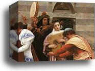 Cimabue's Celebrated Madonna is Carried in Procession through the Streets of Florence; in front of the Madonna, and Crowned with Laurels, walks CImabue Himself, with his Pupil Giotto; behind It Arnolfo Di Lapo, Gaddo Gaddi, Andrea Tafi, Niccola Pisano, Bu by Frederick Leighton, Canvas Print