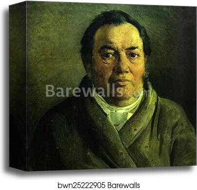 Portrait of Nikolay O. Gay, Artist's Father by Nikolay Gay, Canvas Print