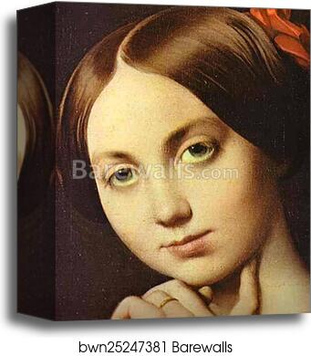 Portrait of Countess D'Haussonville. Detail by Jean-Auguste-Dominique Ingres, Canvas Print