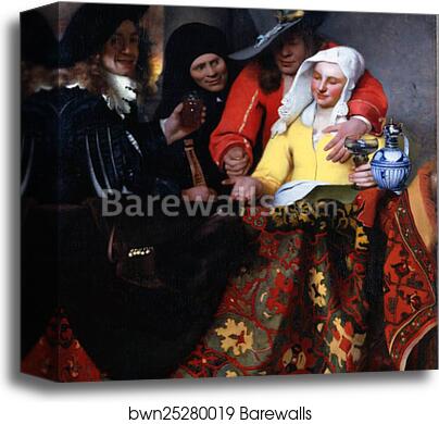 The Procuress by Johannes Vermeer, Canvas Print