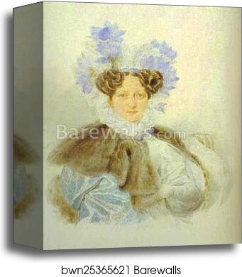 Portrait of C. I. Zagriazhskaya by Alexander Brulloff, Canvas Print