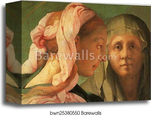 The Visitation. Detail by Jacopo Carrucci, Known As Pontormo, Canvas Print