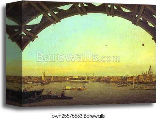 London: Seen through an Arch of Westminster Bridge by Giovanni Antonio Canale, Called Canaletto, Canvas Print