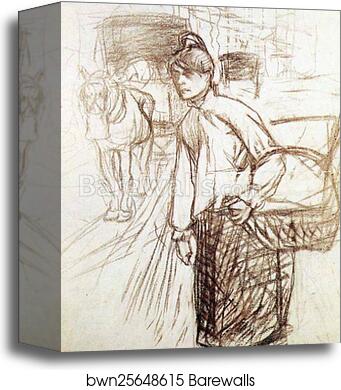 Study for the Laundress by Henri De Toulouse-Lautrec, Canvas Print Study for the Laundress by Henri De Toulouse-Lautrec, Canvas Print