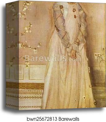 Symphony in Flesh Color and Pink: Portrait of Mrs. Frances Leyland by James Abbott Mcneill Whistler, Canvas Print Symphony in Flesh Color and Pink: Portrait of Mrs. Frances Leyland by James Abbott Mcneill Whistler, Canvas Print