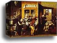 Merry Company (Prodigal Son) by Jan Sanders Van Hemessen, Canvas Print