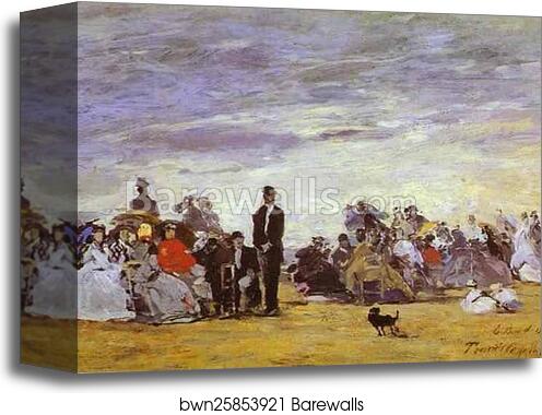 Beach at Trouville by Eugène-Louis Boudin, Canvas Print