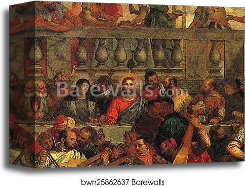 The Marriage Feast at Cana. Detail by Paolo Veronese, Canvas Print