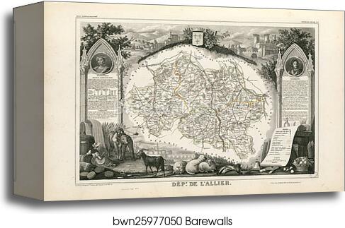 Dépt. de l'Allier (région du Centre) by Victor Jules Levasseur, Canvas Print