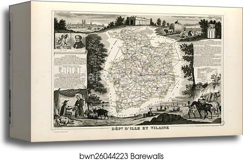 Dépt. d'Ille et Vilaine (région nord-ouest) by Victor Jules Levasseur, Canvas Print