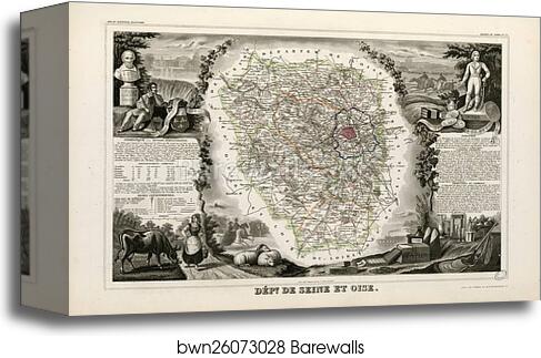 Dépt. de Seine et Oise (région du nord) by Victor Jules Levasseur, Canvas Print