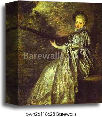La Finette (The Delicate Musician) by Jean-Antoine Watteau, Canvas Print