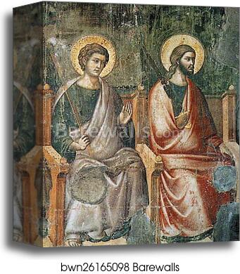 The Last Judgment. Seated Apostles. Detail by Pietro Cavallini, Canvas Print
