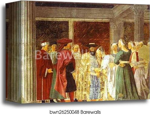 Legend of the True Cross: the Queen of Sheba Meeting with Solomon by Piero Della Francesca, Canvas Print