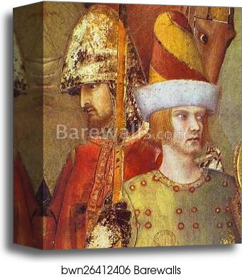 St. Martin Renounces Arms by Simone Martini, Canvas Print