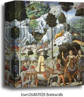 Procession of the Magus Balthazar. Detail by Benozzo Gozzoli, Canvas Print Procession of the Magus Balthazar. Detail by Benozzo Gozzoli, Canvas Print