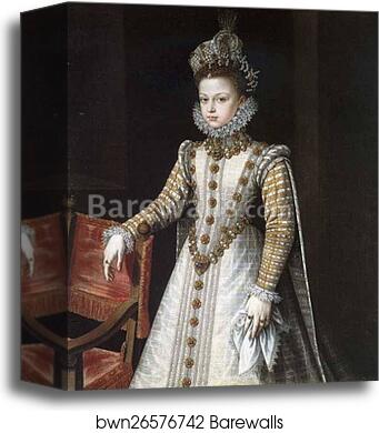 Portrait of the Infanta Isabella Clara Eugenia by Sofonisba Anguissola, Canvas Print